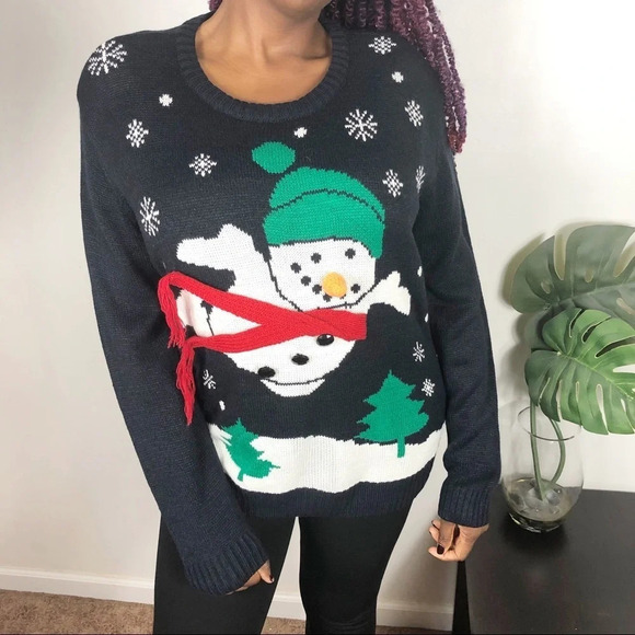Ugly Christmas Snowman Sweater - Picture 1 of 8